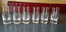 Lot de 6 verres  gravés Moser