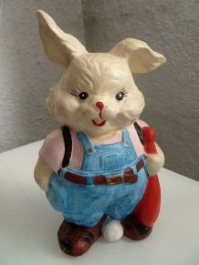 Tirelire  lapin  en ceramique  peint