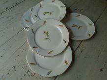 6 assiettes Digoin Sarguemine Nemours