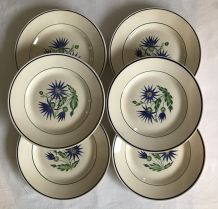 Série de 6 assiettes - en faience 
