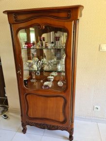 Argentier vitrine en merisier - avec miroir très bon état