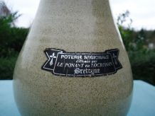 Vase en gré signé Poterie régionale en Bretagne (le Ponant  