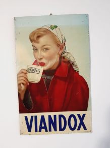 Plaque émaillée publicité Viandox vintage 