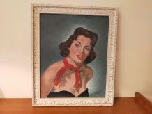 Portrait « femme au foulard rouge »