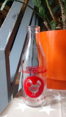 Bouteille de lait en verre "galettes Saint-michel" 