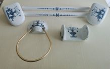 Ensemble  salle de bain Porcelaine de Paris, décor Lamballe