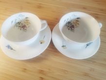 2 tasses à café/soucoupes Georges Boyer 'La pastorale'