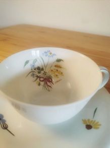 2 tasses à café/soucoupes Georges Boyer 'La pastorale'