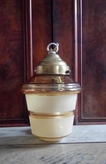 Jolie suspension en verre granité - Années 50