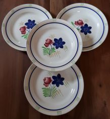Lot de 4 assiettes anciennes  de Gien