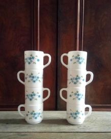 Ensemble cafetière et tasses à café - Veronica myosotis