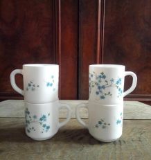 4 mugs Arcopal - Collection Veronica (myosotis)