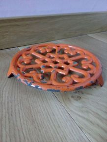 Dessous de plat en fonte émaillée orange