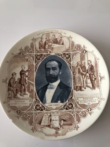 Ancienne assiette Sarreguemines Sadi Carnot