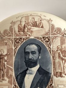 Ancienne assiette Sarreguemines Sadi Carnot