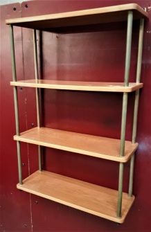 etagere  1960 a 70s   vintage, formica style bois,    70x49x