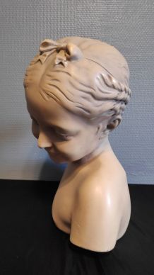 buste "la rieuse" d'après Jean-Baptiste Pigalle en plâtre