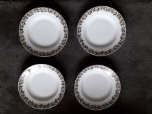 1 lot de 4 assiettes en céramique Limoges des années 50.