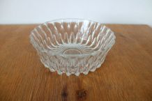Saladier verre pressé années 70