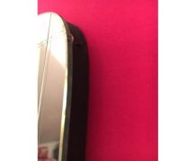 Miroir rétroviseur 75 x 35 cm laiton rainures 1960        