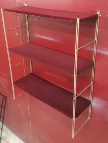  Etagere metal string( tomado) 1950 a 1960  or et rouge   fo