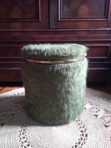 Pouf moumoute vert - Années 70 