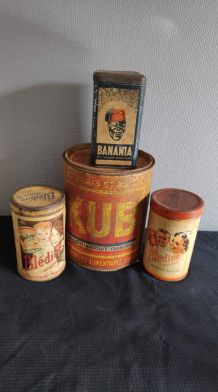 4 boites en métal anciennes