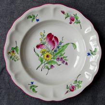 Lot 4 assiettes anciennes Luneville Réverbère 