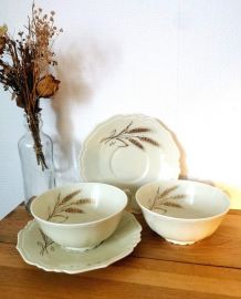 2 x tasses et soucoupes porcelaine Jammet Seignolles