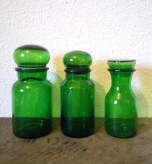 Trio de jolis pots en verre 