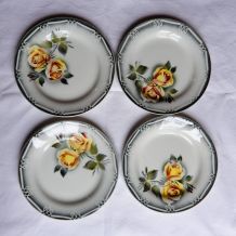 Lot 4 assiettes plates Digoin 