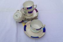 Lot 4 tasses et sous tasses anciennes Digoin