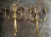 Paire d'applique aux cors 1940