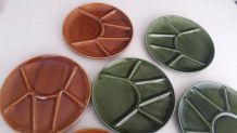 6 assiettes à fondue Faïencerie de Niderviller
