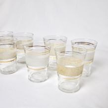 Lots de 10 verres lignes dorées