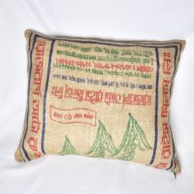 Coussin en toile de jute
