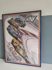 affiche "grand prix de l'âge d'or" encadrement métal bleu
