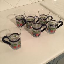 6  verres à thé en verre tranparent