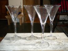 4 verres en cristal vintage pour champagne ou cocktails