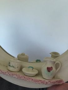 miroir vintage en porcelaine