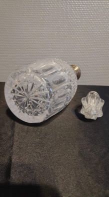 carafe en cristal ciselé et argent avec bouchon