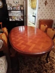 Table et chaises merisier 