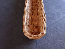 Grande et Ancienne Panière à Pain en Osier Vintage Rotin