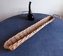 Grande et Ancienne Panière à Pain en Osier Vintage Rotin