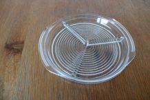 Plat en verre apéritif années 70