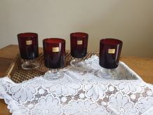 4 verres à eau ou à vin rouge rubis - Luminarc France