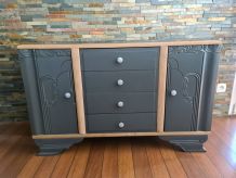 Superbe commode vintage en chêne 