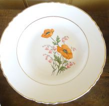 Lot 9 assiettes creuses " coquelicot "
