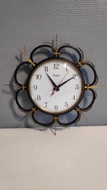 pendule Vedette vintage métal noir et doré