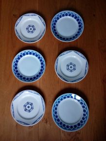 Assiettes plates dépareillées ensemble de 6